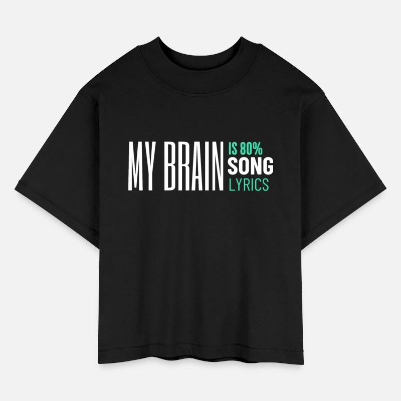 my brain is 80 song lyrics music tee