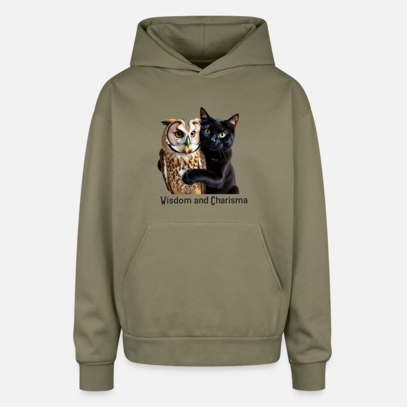 Mystic Night Owl with Cat Embrace