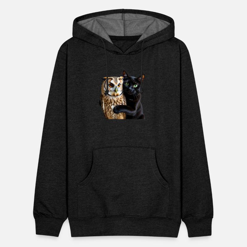 Mystic Night Owl with Cat Embrace