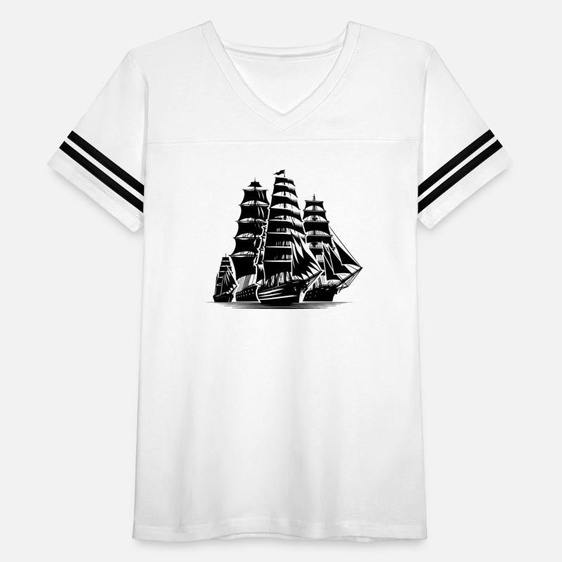 Old Sailing Ships Fleet Towards The Harbor