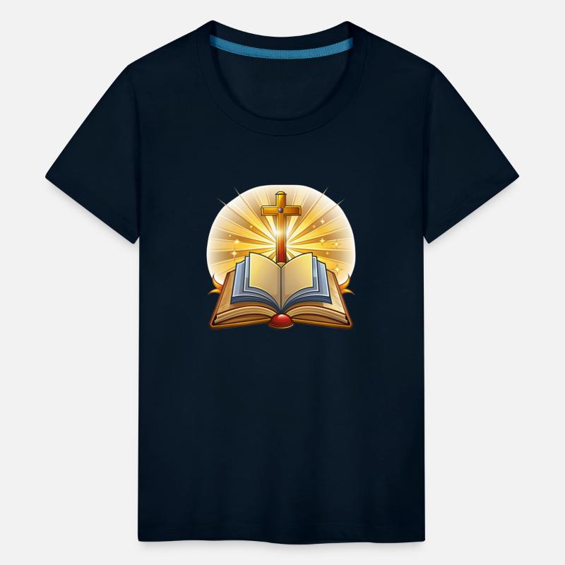 Open bible with cross