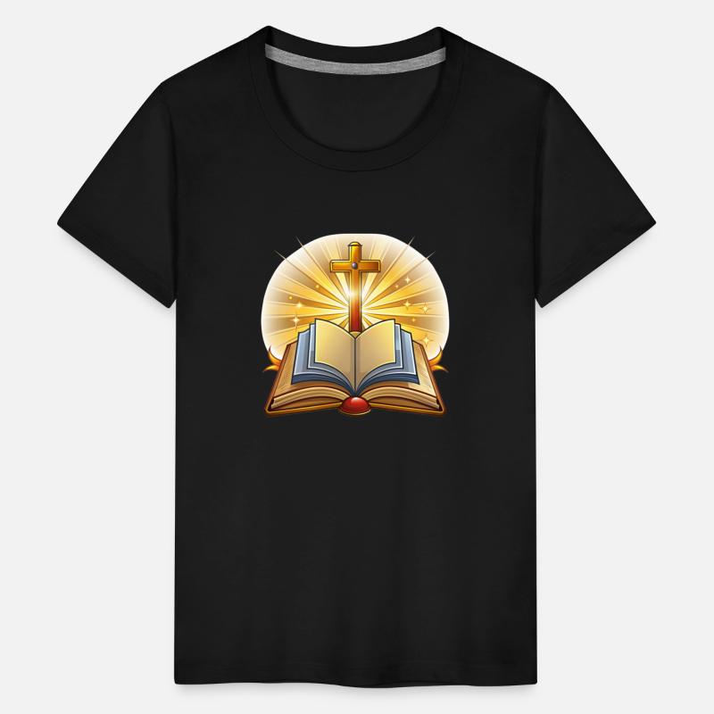 Open bible with cross