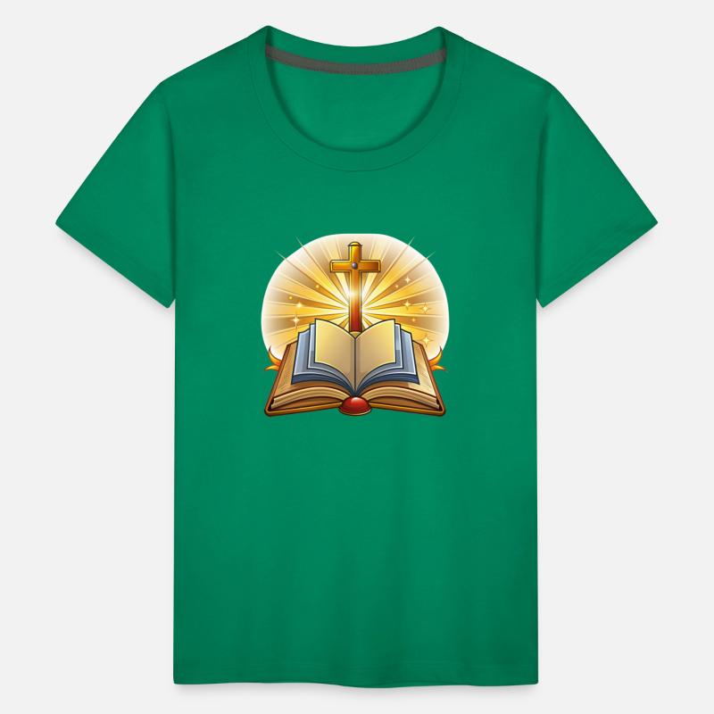 Open bible with cross