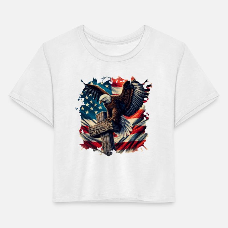 Patriotic Eagle USA Flag Christian Cross