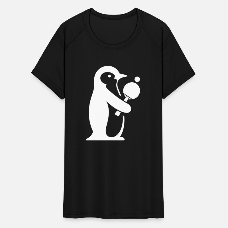 Penguin Table Tennis Player Silhouette Minimalist