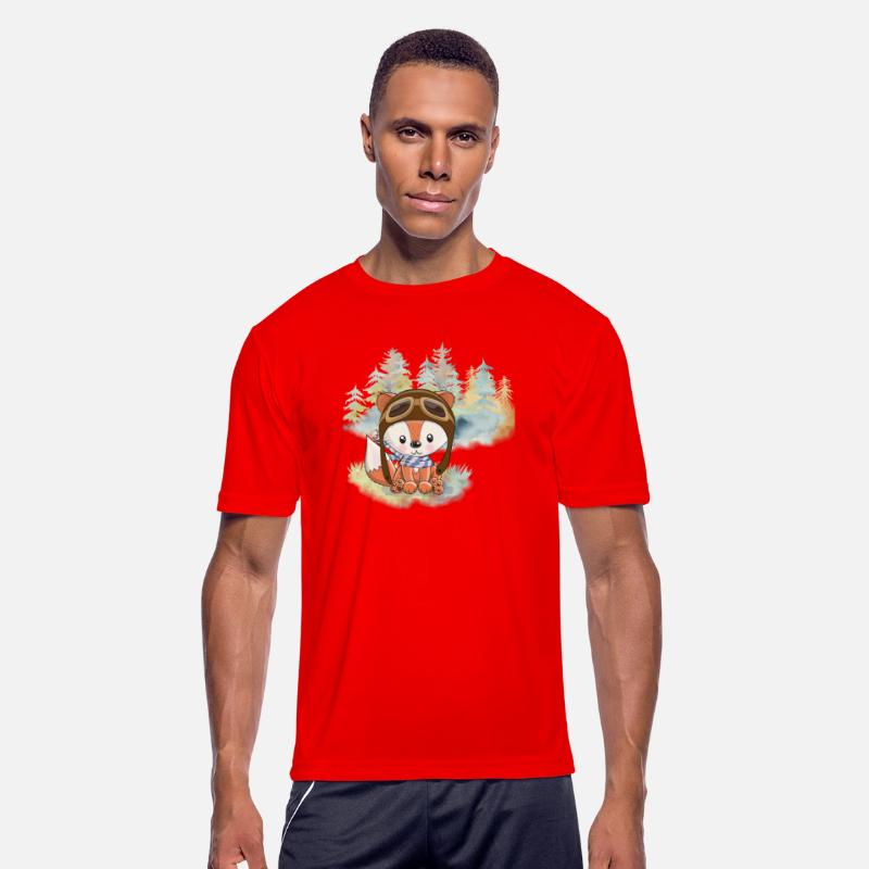 Pilot Fox Sitting On Grass With Tree Watercolor