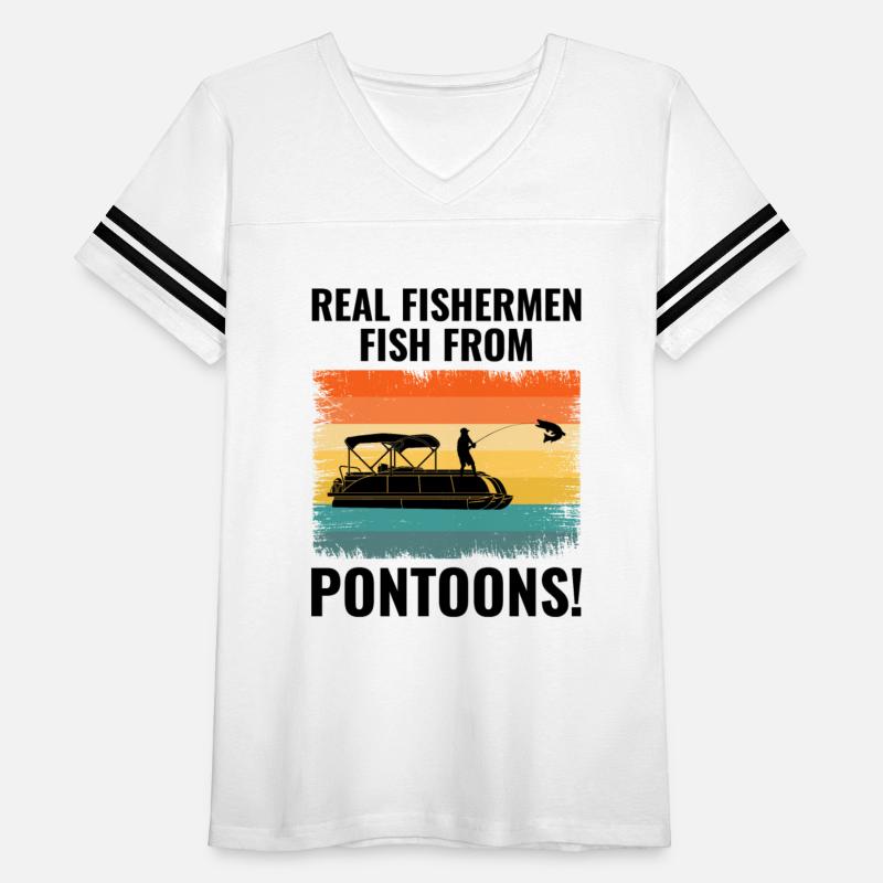 Pontoon Boat Boating Pontooning Fishing Retro