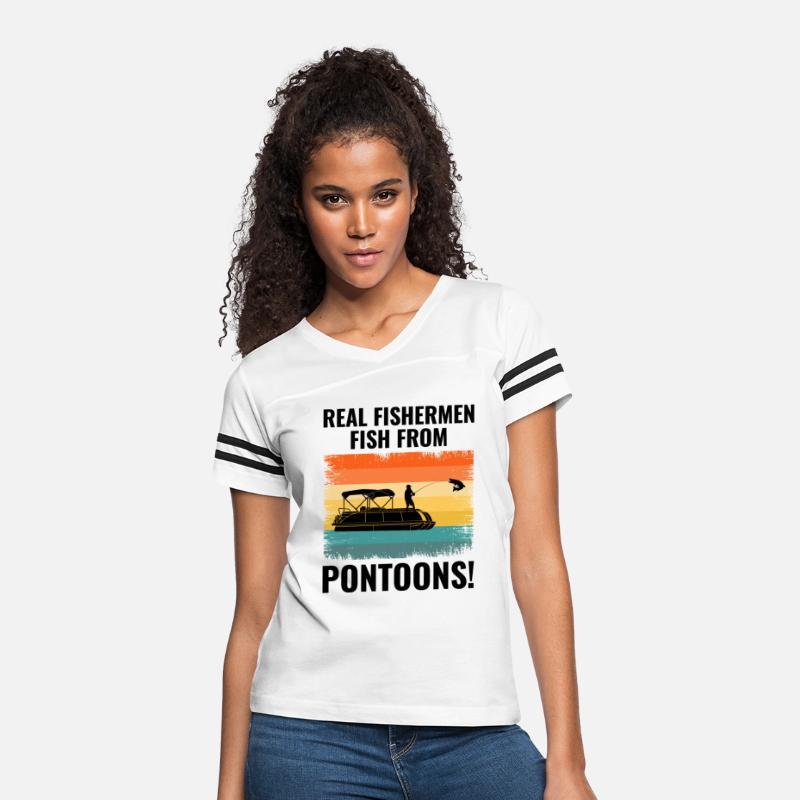 Pontoon Boat Boating Pontooning Fishing Retro