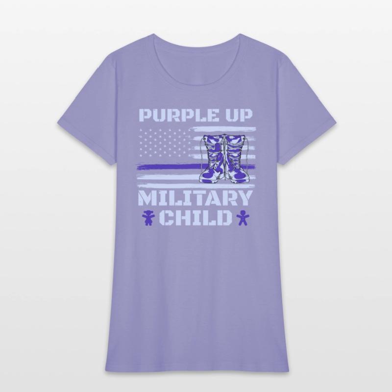 Puple Up Military Child USA Patriots America