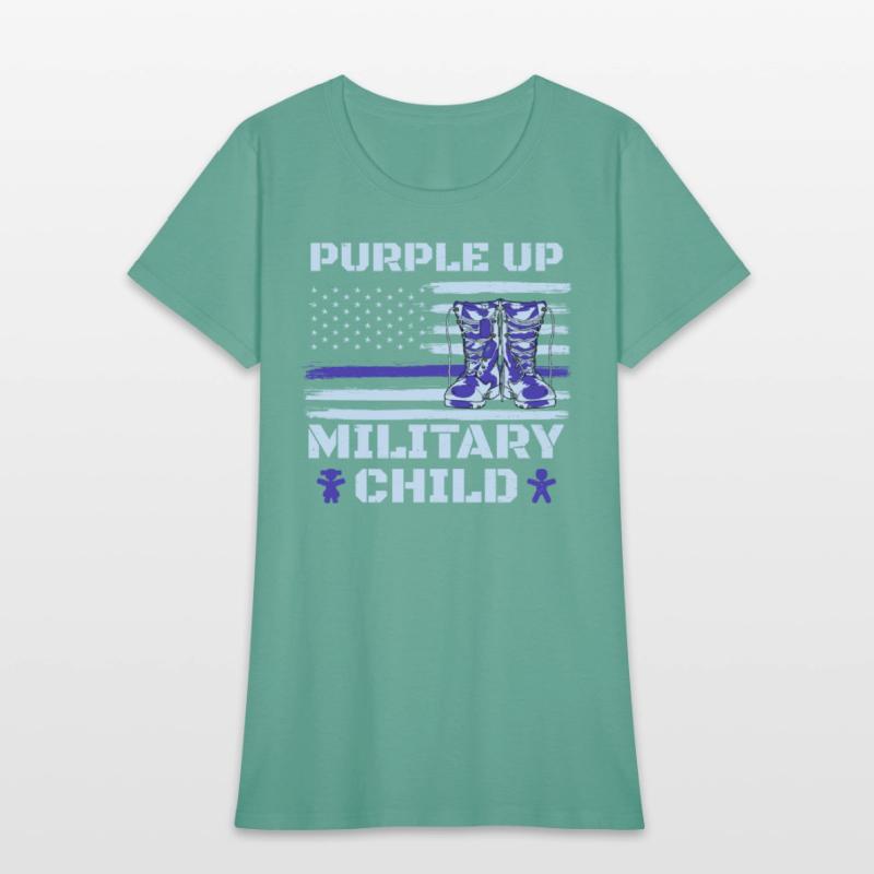 Puple Up Military Child USA Patriots America