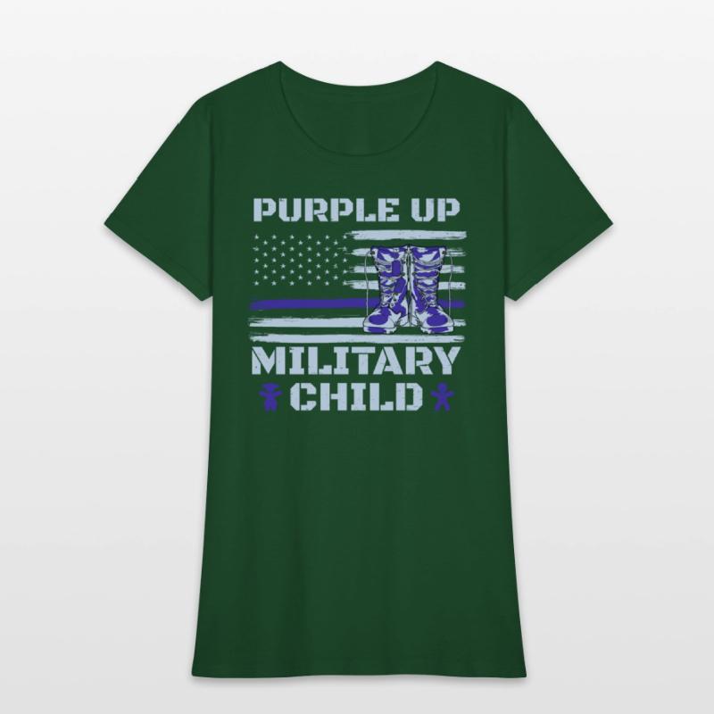 Puple Up Military Child USA Patriots America