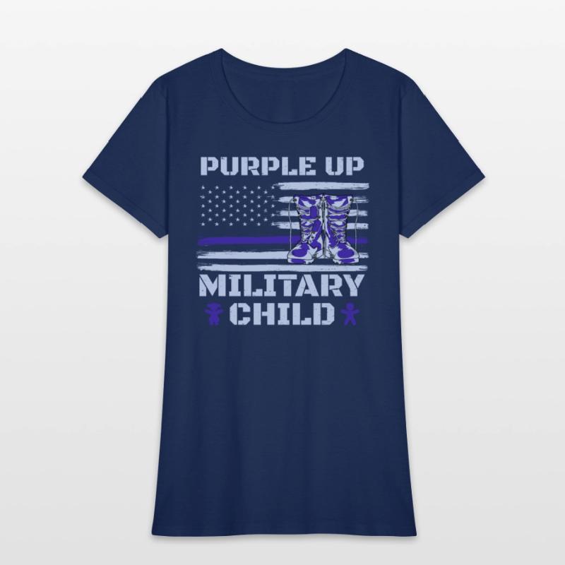 Puple Up Military Child USA Patriots America