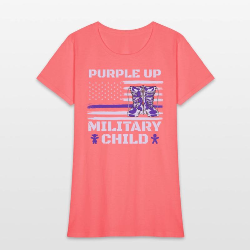 Puple Up Military Child USA Patriots America