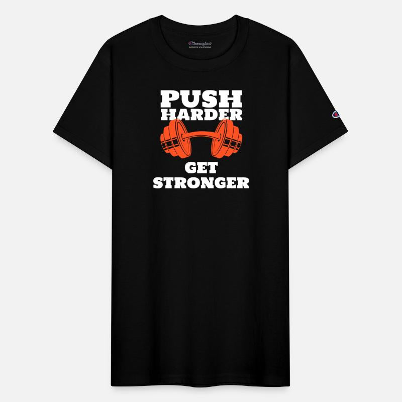 Push Harder Get Stronger Fitness Quote