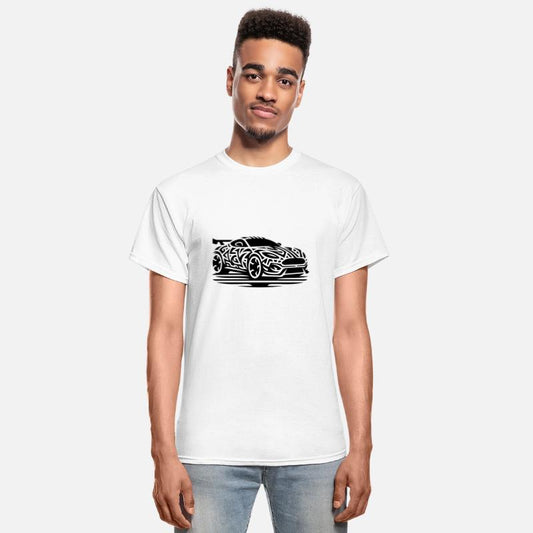 Racy Cool Sports Car In Tribal Tattoo Style