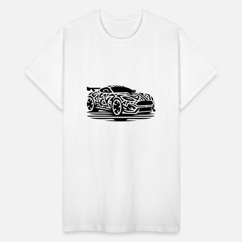 Racy Cool Sports Car In Tribal Tattoo Style