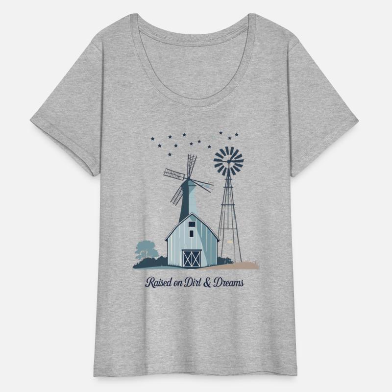 Raised on Dirt & Dreams-Rustic Barn & Windmill Sce