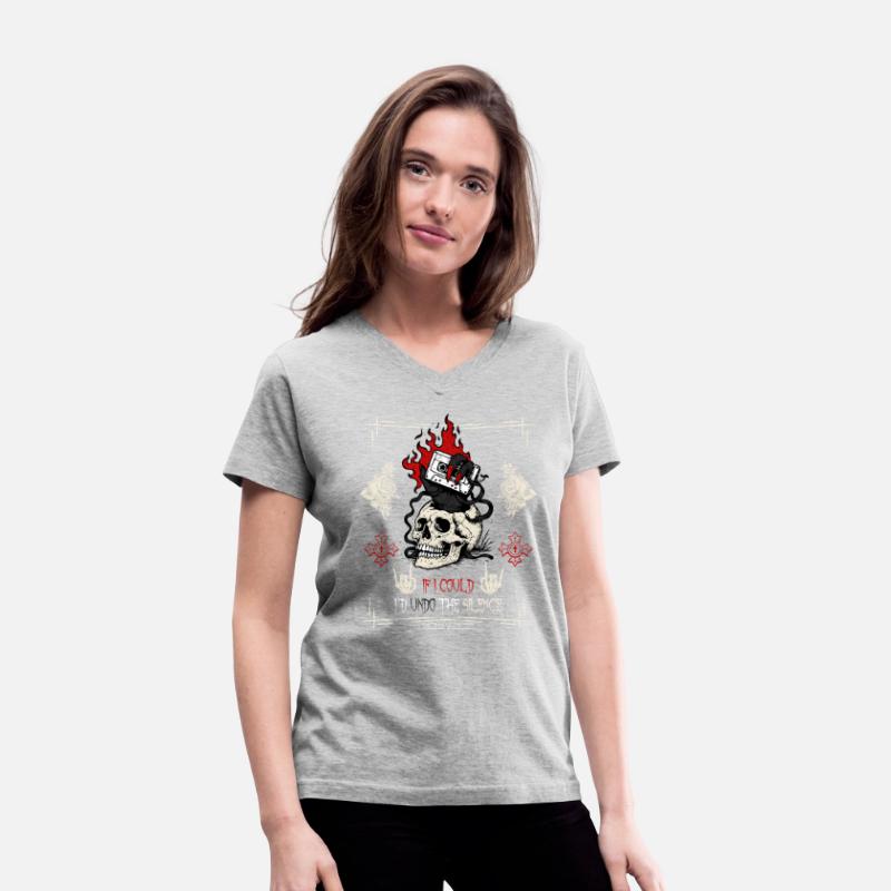 Retro Cassette Skull Rock T-Shirt - Rewind Silence