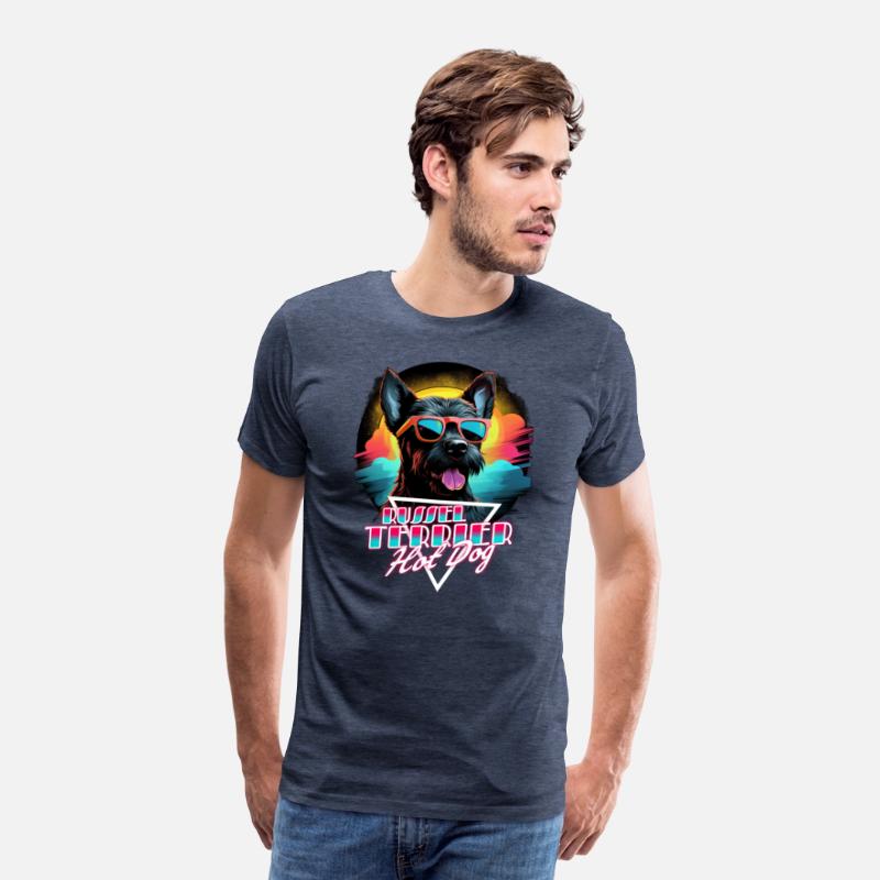 Retro Wave Jack Russel Terrier Hot Dog Shirt