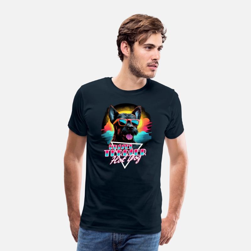 Retro Wave Jack Russel Terrier Hot Dog Shirt