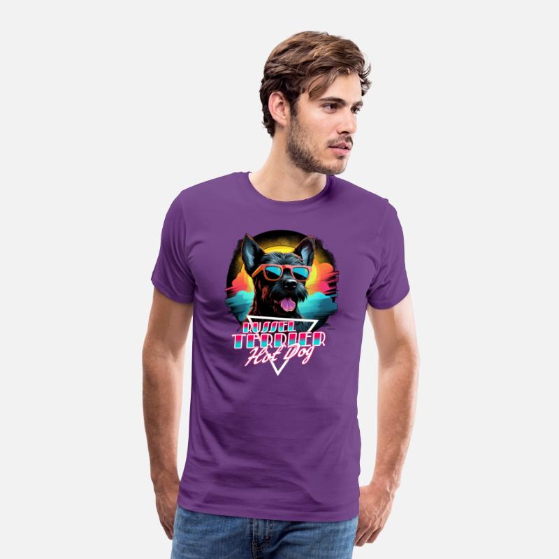 Retro Wave Jack Russel Terrier Hot Dog Shirt
