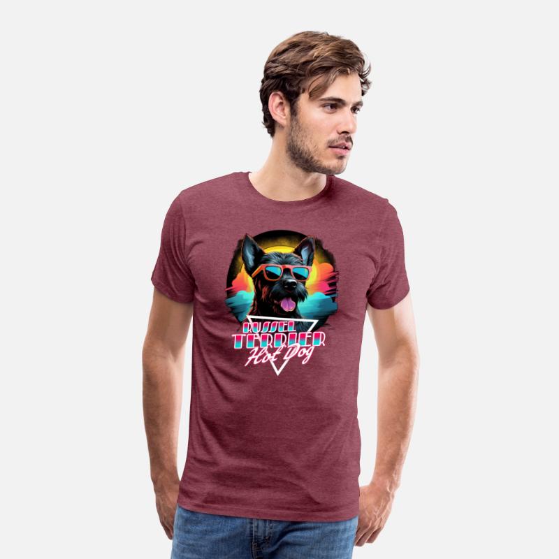 Retro Wave Jack Russel Terrier Hot Dog Shirt