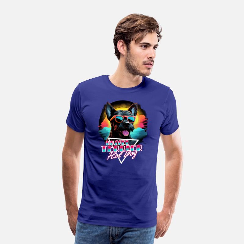 Retro Wave Jack Russel Terrier Hot Dog Shirt