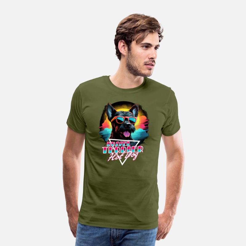 Retro Wave Jack Russel Terrier Hot Dog Shirt