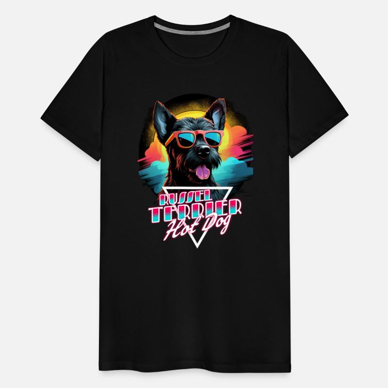 Retro Wave Jack Russel Terrier Hot Dog Shirt