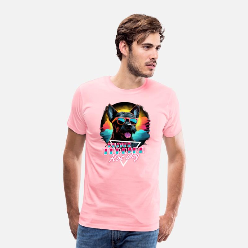 Retro Wave Jack Russel Terrier Hot Dog Shirt