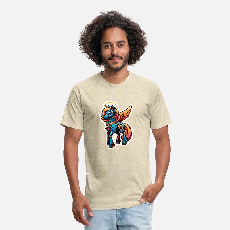 Robotic Pegasus Shirt and Sticker Unicorn Horn