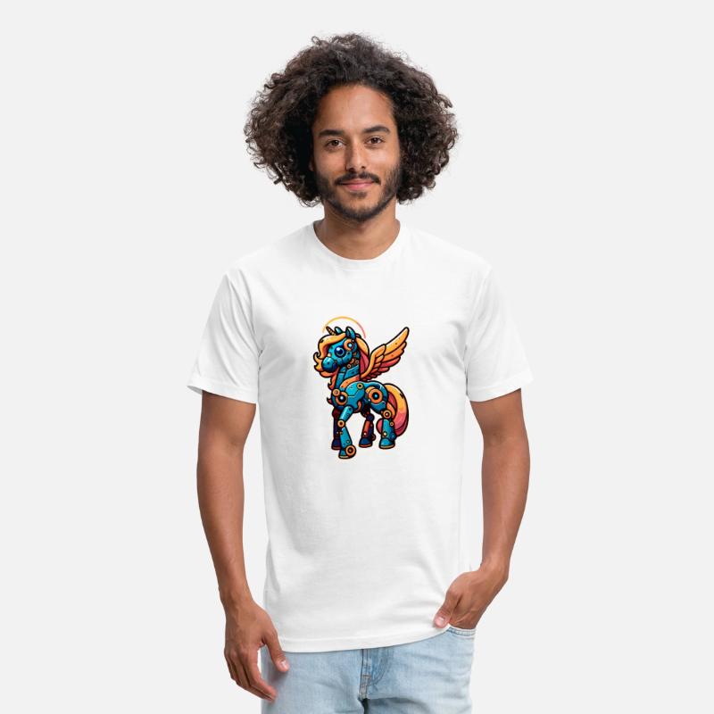 Robotic Pegasus Shirt and Sticker Unicorn Horn
