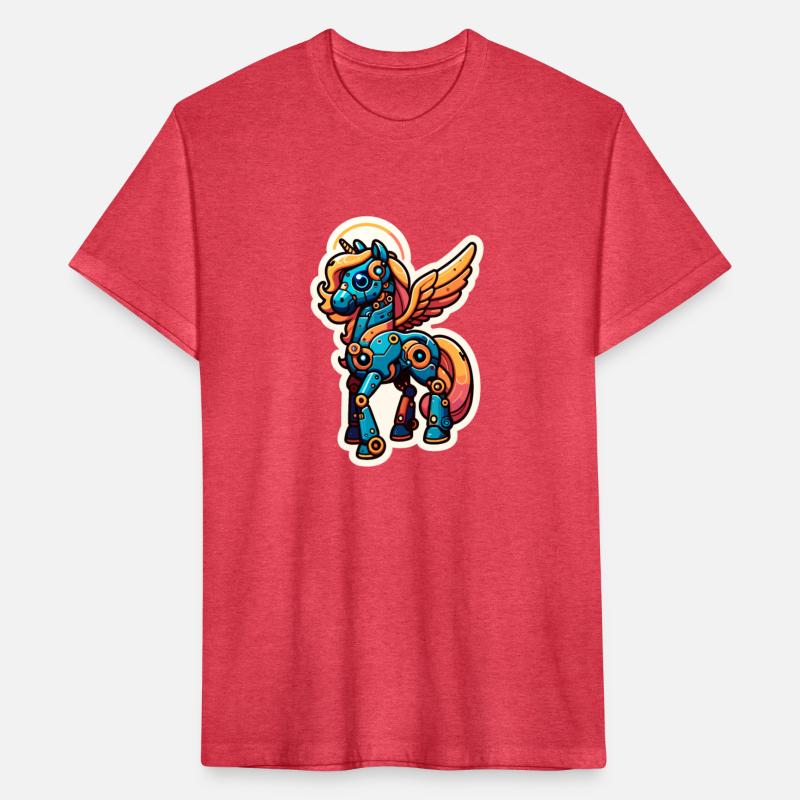 Robotic Pegasus Shirt and Sticker Unicorn Horn
