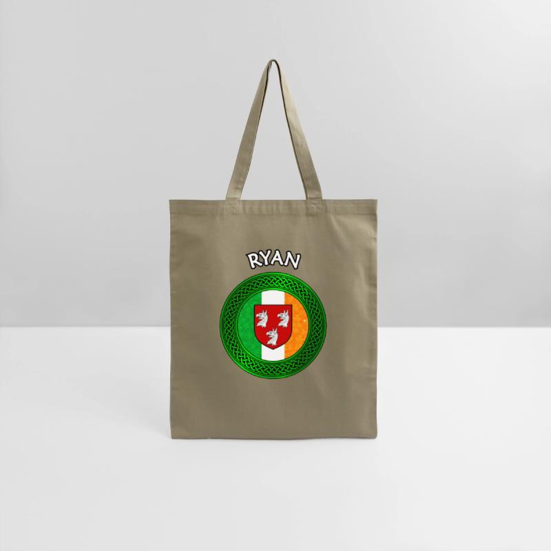 Ryan Coat of Arms on Shamrock Irish Flag