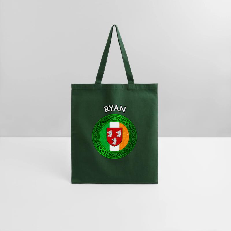 Ryan Coat of Arms on Shamrock Irish Flag