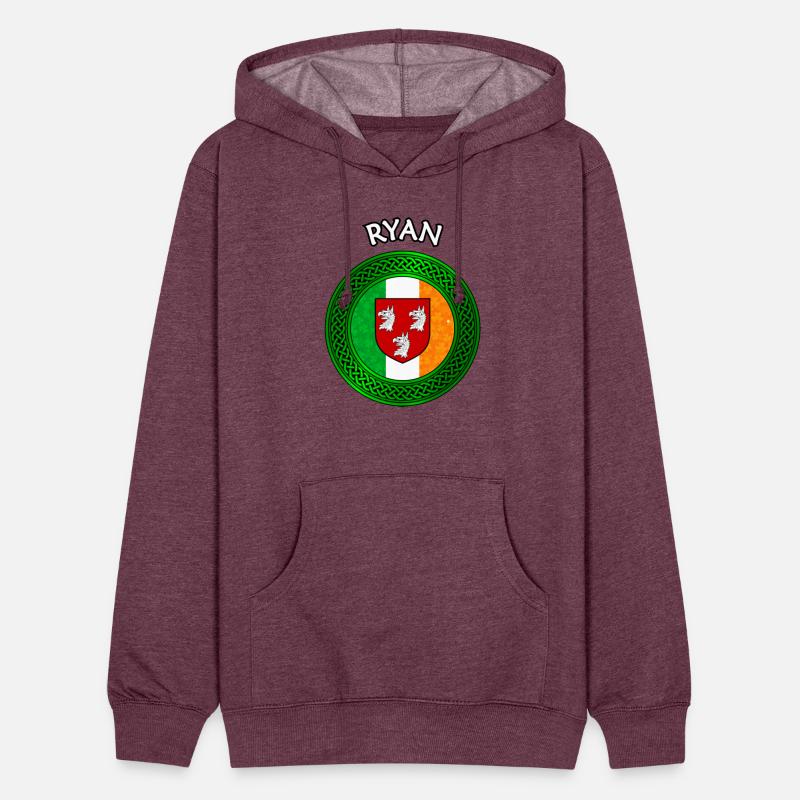 Ryan Coat of Arms on Shamrock Irish Flag