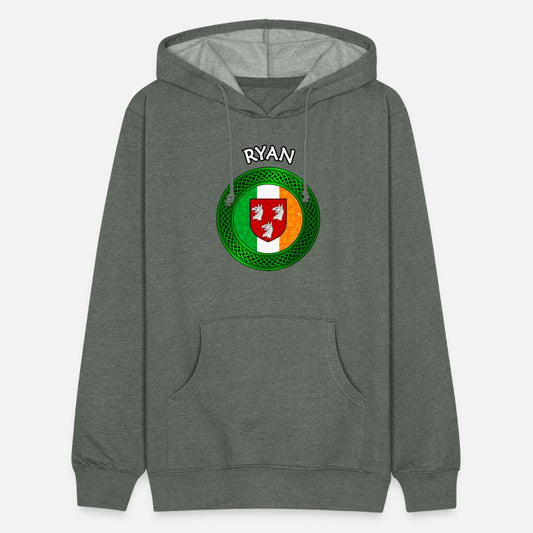 Ryan Coat of Arms on Shamrock Irish Flag