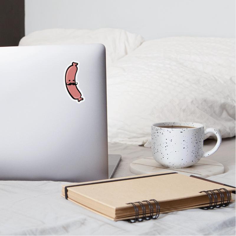 Sausage with mustache barbecue party grilling meat