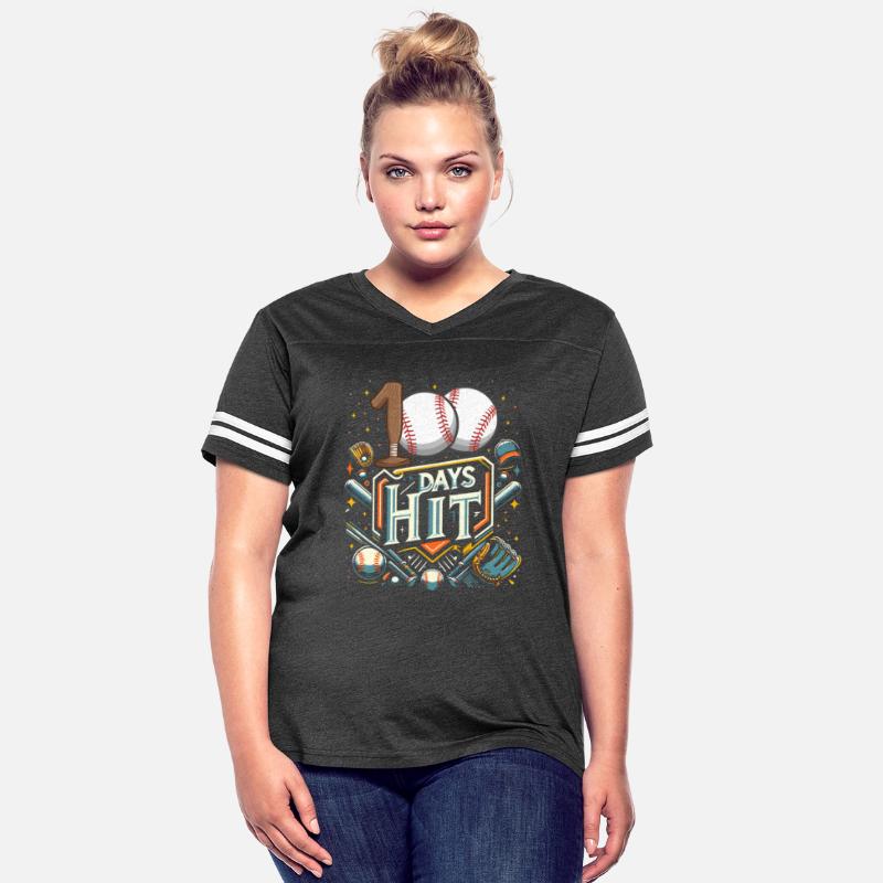 School Shirt, 100 Days Hit Baseball Bat And