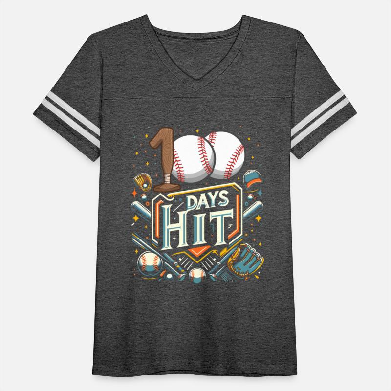 School Shirt, 100 Days Hit Baseball Bat And