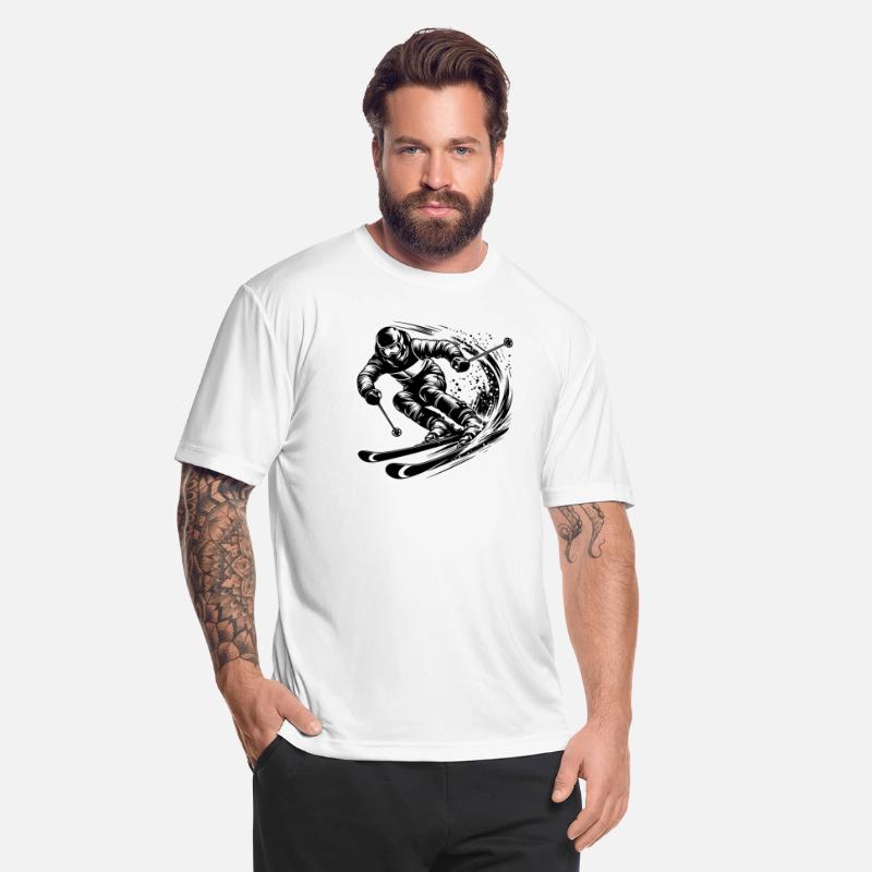 Skiing In Extreme Sport Style Downhill Skiing