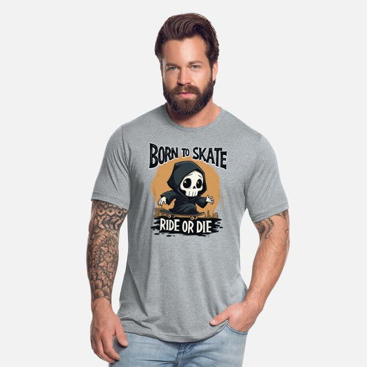 Skull Born to Skate Skater Skateboard