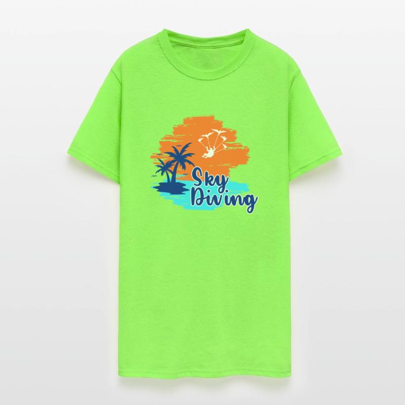 Skydiving, beach and water