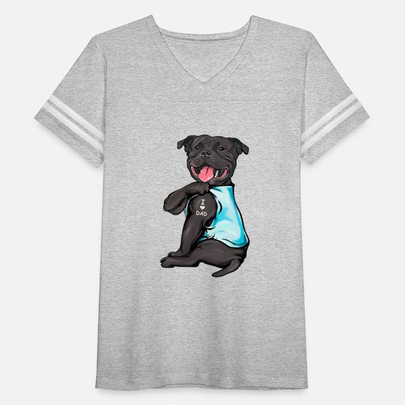 Staffordshire Bull Terrier Tattoos I Love Dad Sitt