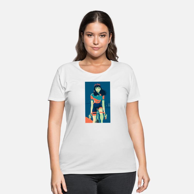 Strong Woman on Racing Bike - Girl Cycling Freedom