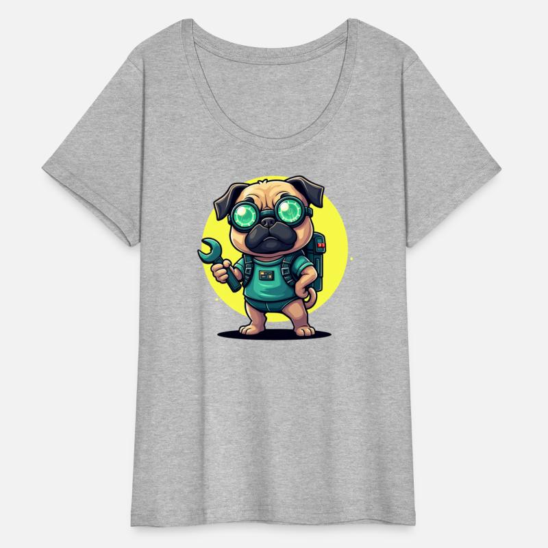 Tech Pug Mechanic – Cute Cyberpunk Dog Design