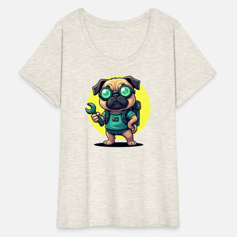 Tech Pug Mechanic – Cute Cyberpunk Dog Design