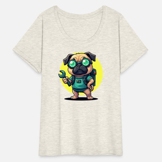 Tech Pug Mechanic – Cute Cyberpunk Dog Design