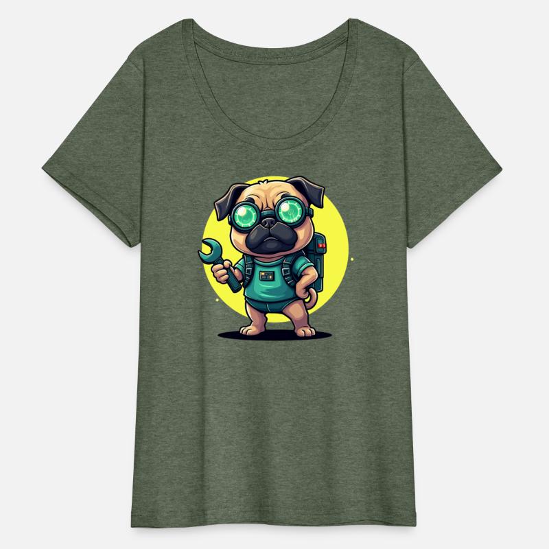 Tech Pug Mechanic – Cute Cyberpunk Dog Design