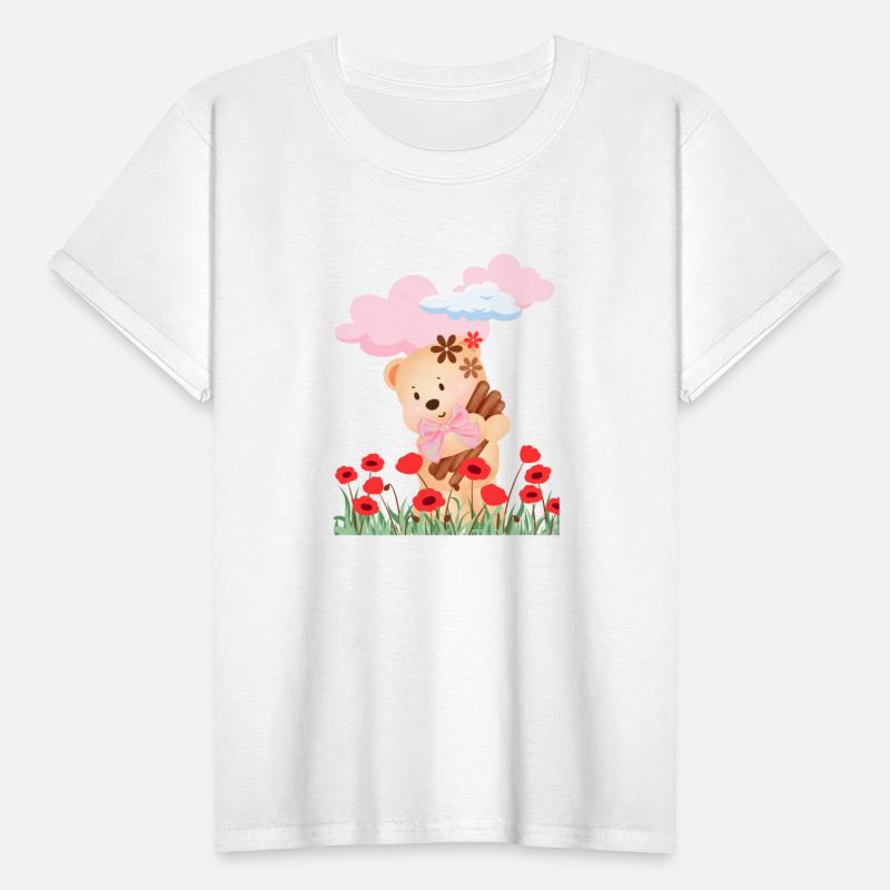 teddy bear and flowers